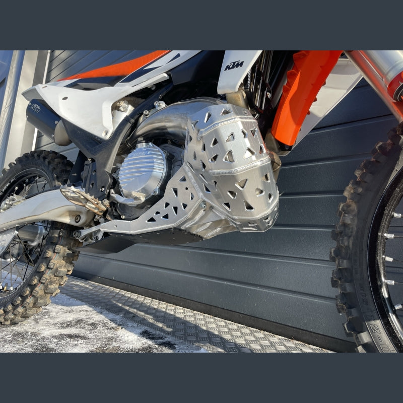 Skidplate met uitlaatbescherming met kunststof bodem voor 2T KTM, Husqvarna, Gasgas 2024-2026