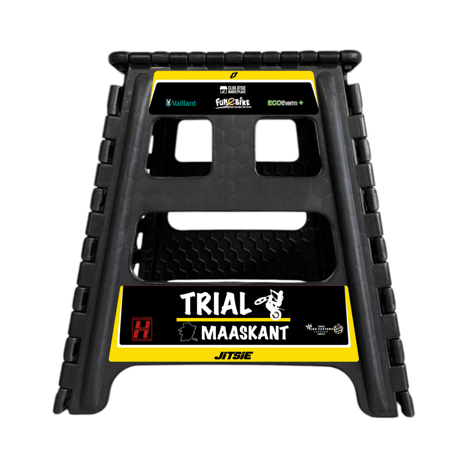 Foldable Plastic Moto Stand Stickers Trial Maaskant