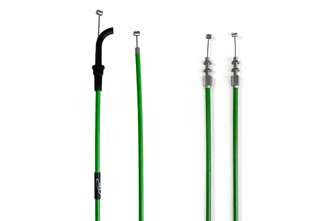 KAWASAKI KLX 250 SF 2009-2010 AS3 VENHILL FEATHERLIGHT THROTTLE CABLES GREEN