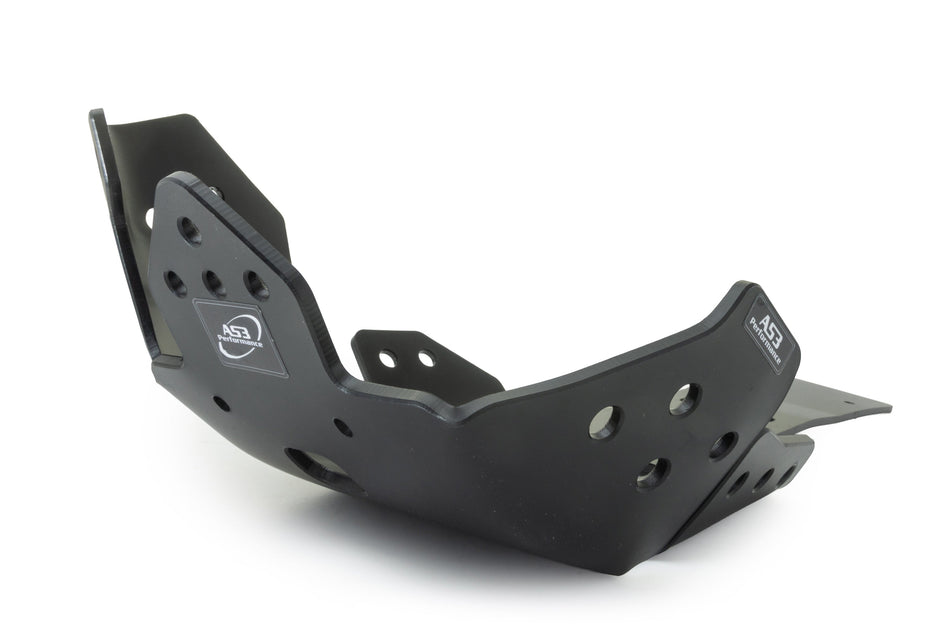 KAWASAKI KX 250 2021 AS3 DTC PLASTIC SKID PLATE AND LINKAGE GUARD BLACK