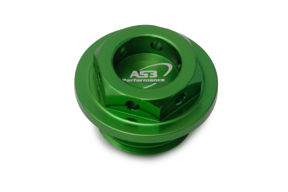 KAWASAKI KX 60 65 80 85 100 112 125 250 500 1980-2023 AS3 ALUMINIUM OIL FILLER PLUG GREEN
