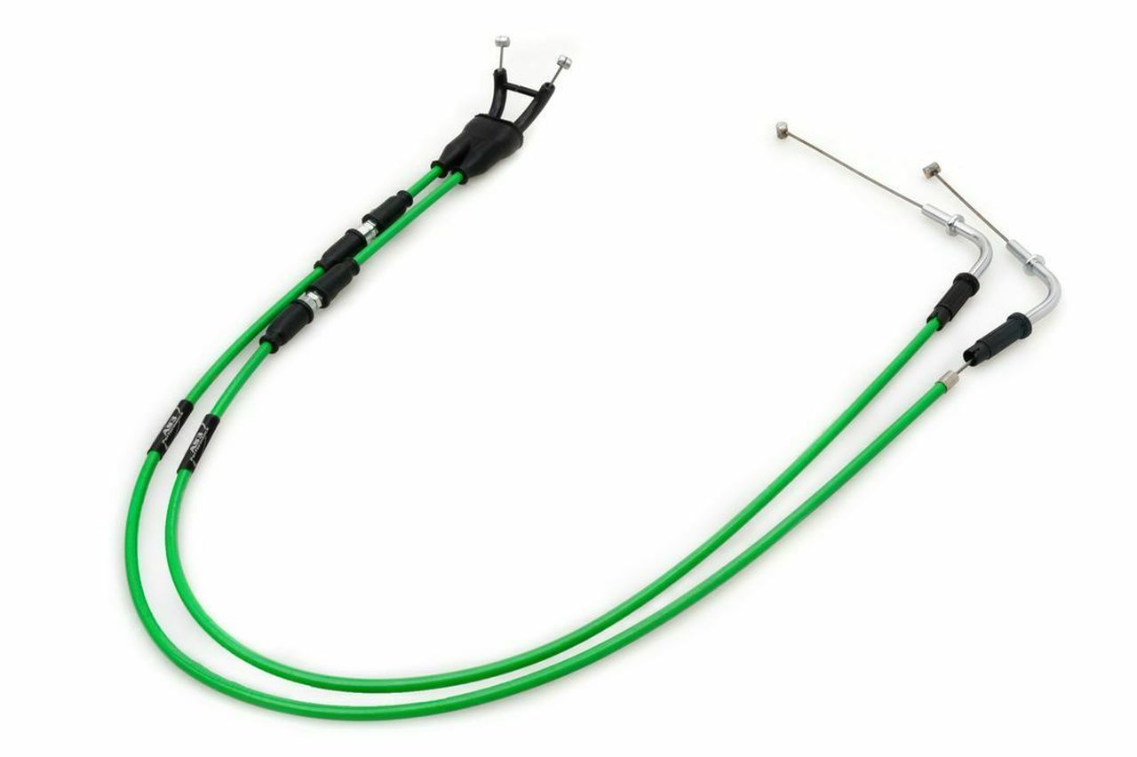 KAWASAKI NINJA 250 R 2008-2010 AS3 VENHILL FEATHERLIGHT THROTTLE CABLES GREEN