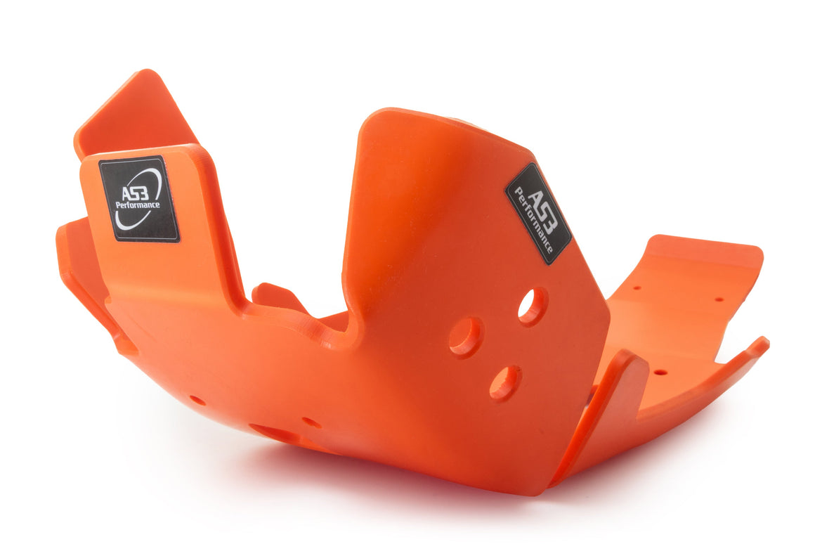 KTM 250 300 SX XC 2023-2025 AS3 DTC PLASTIC SKID PLATE AND LINKAGE GUARD ORANGE