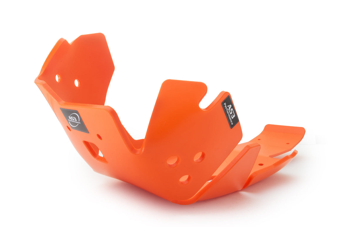 KTM 250 350 SX-F XC-F 2023-2025 AS3 DTC PLASTIC SKID PLATE AND LINKAGE GUARD ORANGE