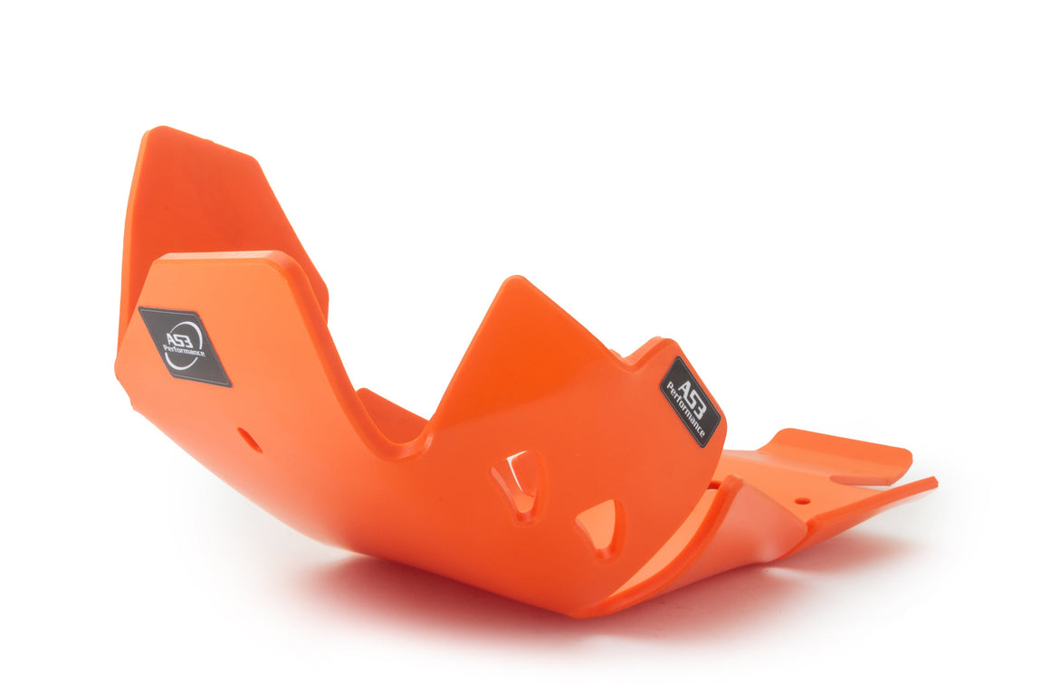KTM 450 SX-F XC-F 2019-2022 AS3 DTC PLASTIC SKID PLATE AND LINKAGE GUARD ORANGE