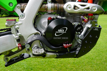KAWASAKI KX 250 2021 AS3 DTC PLASTIC SKID PLATE AND LINKAGE GUARD BLACK