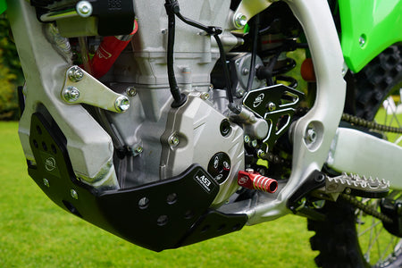 KAWASAKI KX 250 2021 AS3 DTC PLASTIC SKID PLATE AND LINKAGE GUARD BLACK