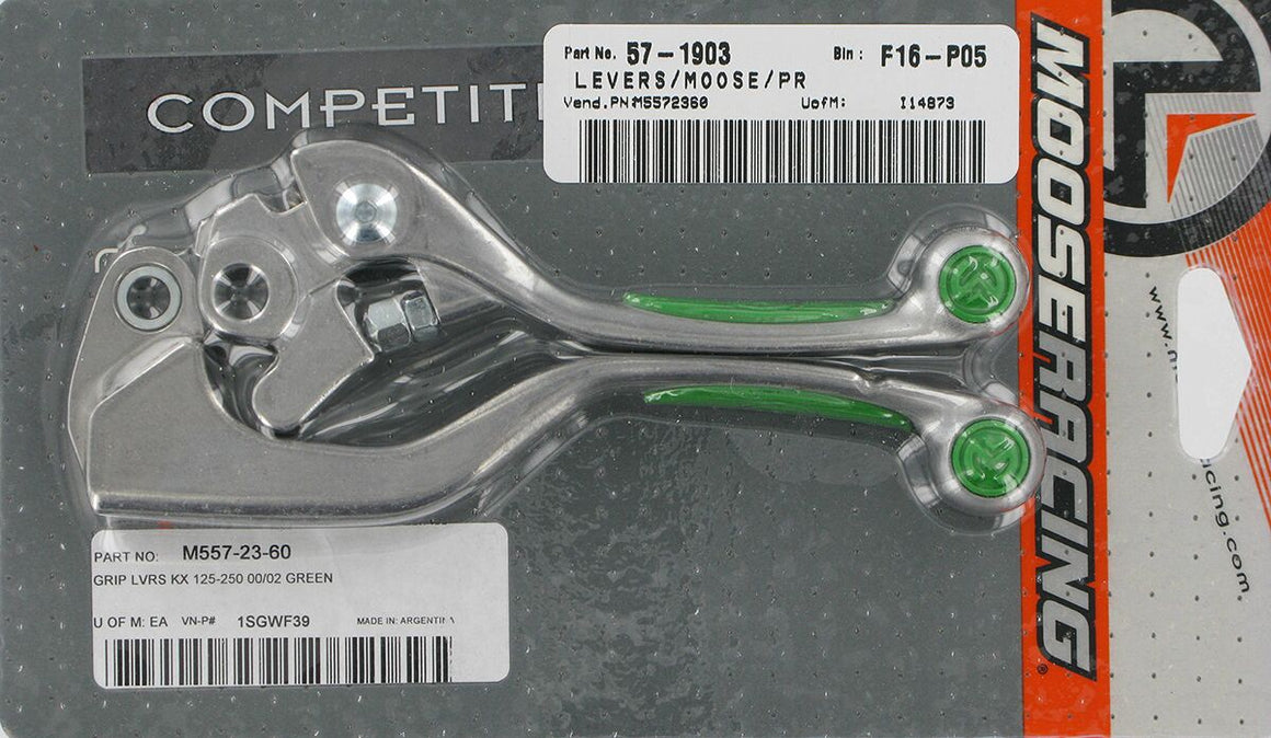 MOOSE Racing Competition rem- en koppelingshendel groen - Kawasaki (2000-2015) | Femon Parts