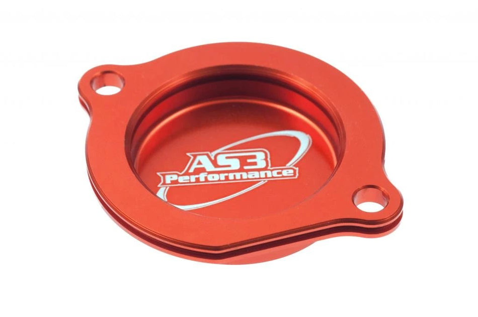 KTM 950 990 SUPERMOTO SUPER ENDURO SUPER DUKE ADVENTURE 2003-2013 AS3 OIL FILTER CAP COVER ORANGE