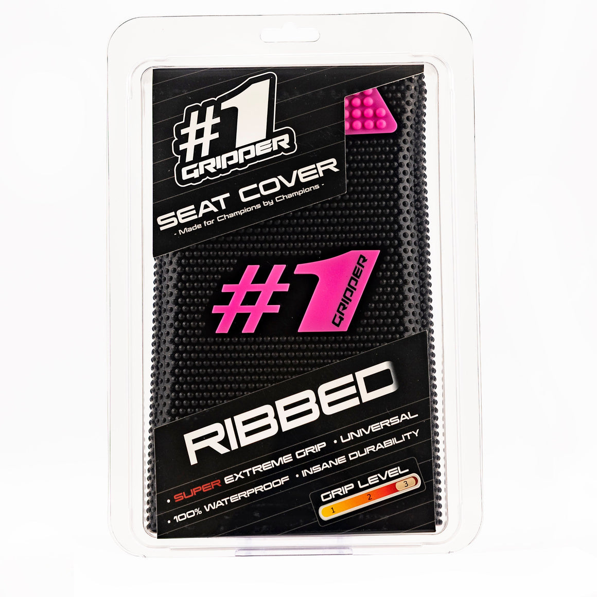 RIBBED Seat Cover - Black/Pink