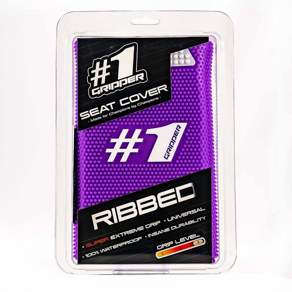 RIBBED Seat Cover - Purple/White