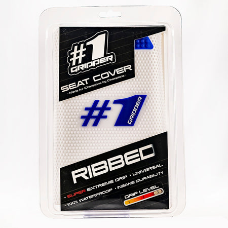 RIBBED Seat Cover - White/Blue