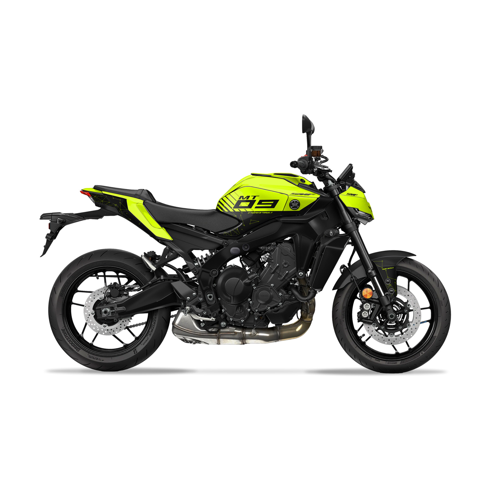 Yamaha MT-09 2024+ - Fluo Yellow Graphics kit