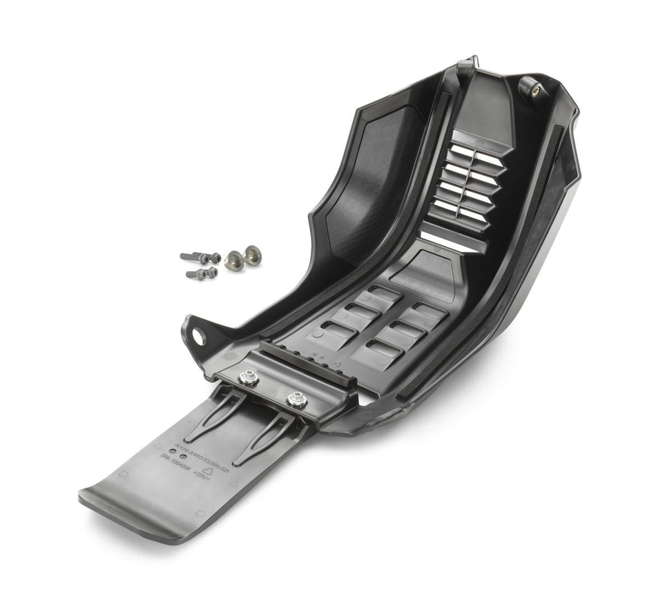 Factory skid plate with linkage protection — KTM MX 2023-2026 | Femon Parts