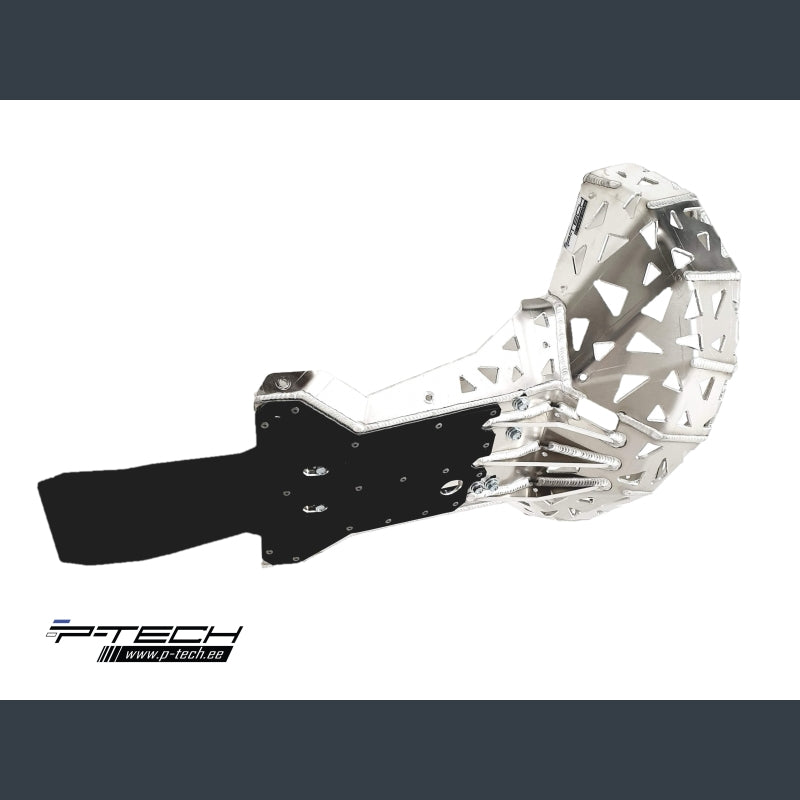 Skidplate met uitlaatpijpbeschermer en kunststof bodem voor KTM, Husaberg, Husqvarna 2007-2016