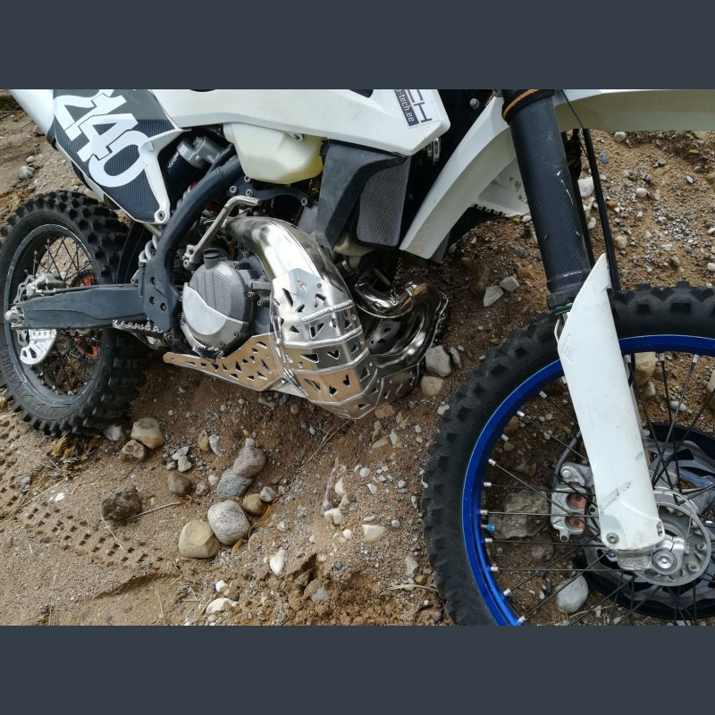 Skidplate met uitlaatbescherming voor KTM EXC / XC en Husqvarna TE 2017 - 2019