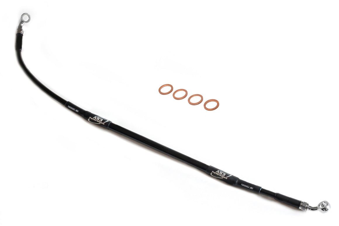 HUSQVARNA TC 65 2023-2026 AS3 VENHILL BRAIDED REAR BRAKE LINE HOSE BLACK