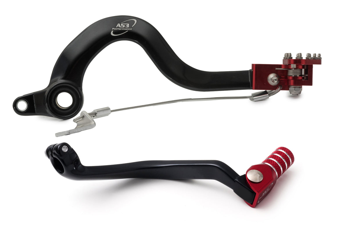 AS3 Versnellingspook & Rempedaal Set Rood