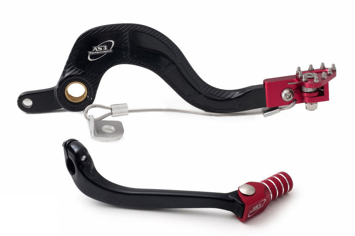 AS3 Versnellingspook & Rempedaal Set Rood
