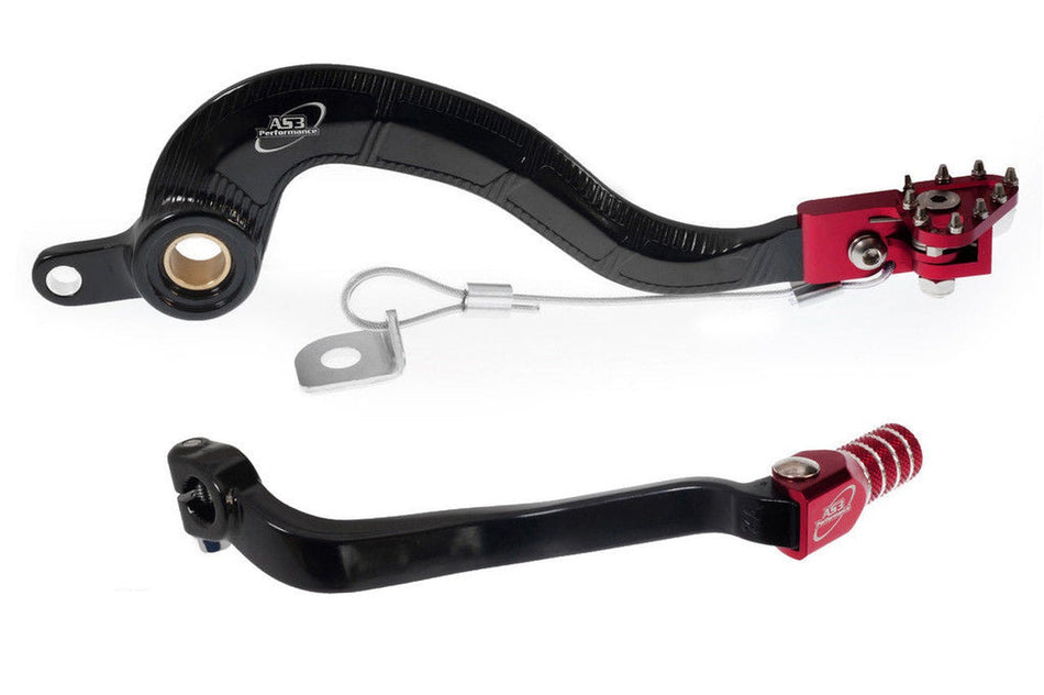 AS3 Versnellingspook & Rempedaal Set Rood