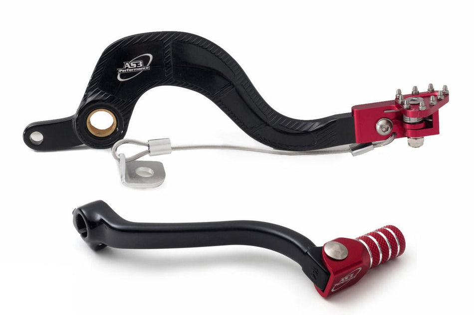 AS3 Versnellingspook & Rempedaal Set Rood