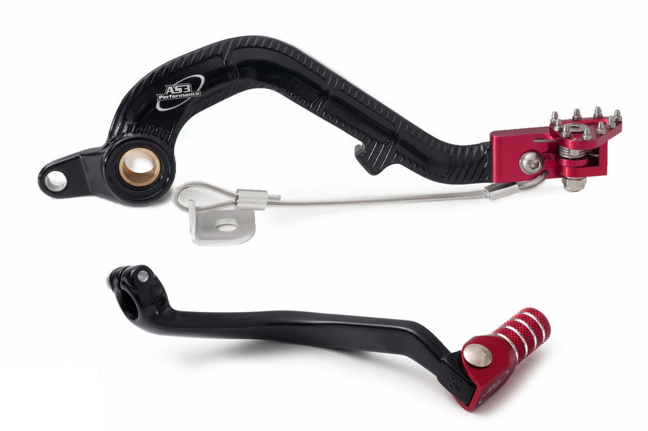 AS3 Versnellingspook & Rempedaal Set Rood