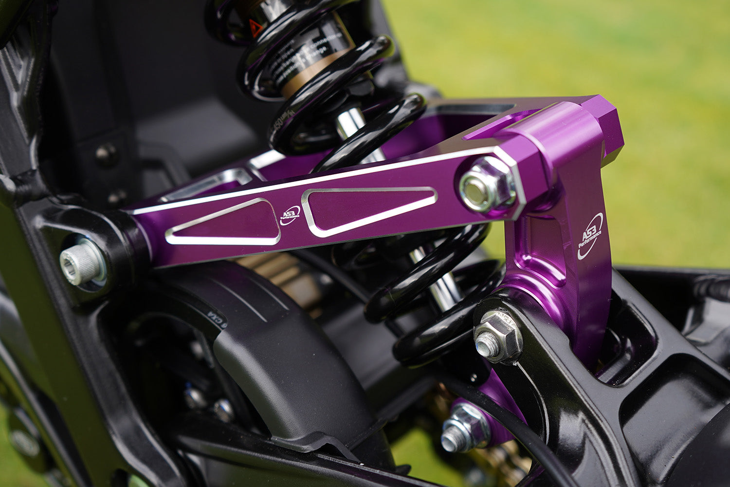 SUR-RON LIGHT BEE 2018-2024 AS3 UPGRADED BILLET ALUMINIUM REAR SUSPENSION LINKAGE PURPLE