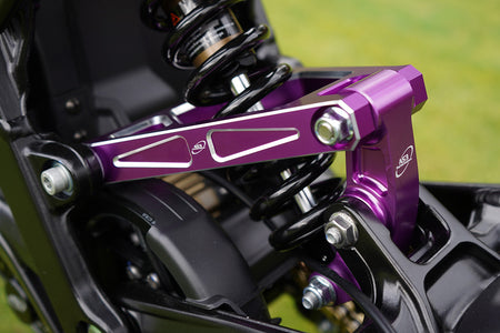 SUR-RON LIGHT BEE 2018-2024 AS3 UPGRADED BILLET ALUMINIUM REAR SUSPENSION LINKAGE PURPLE