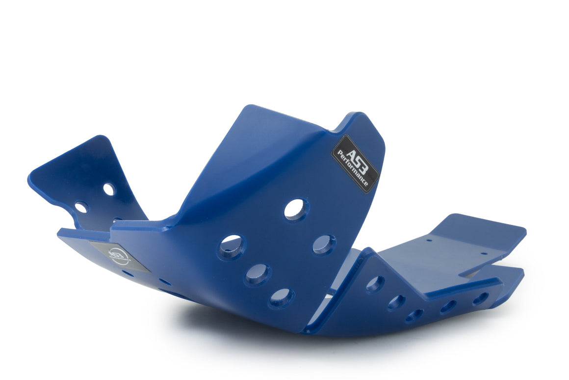 YAMAHA YZ 125 2006-2025 AS3 DTC PLASTIC SKID PLATE AND LINKAGE GUARD BLUE