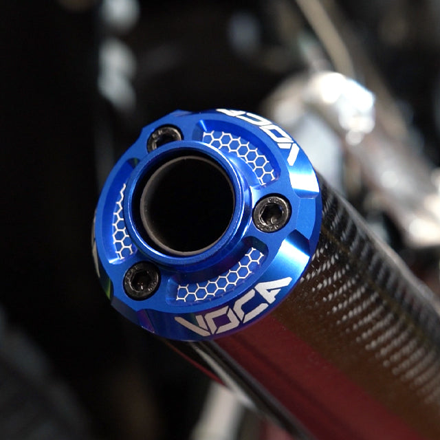 VOCA Carbon demper – CNC-eindkap in kleur