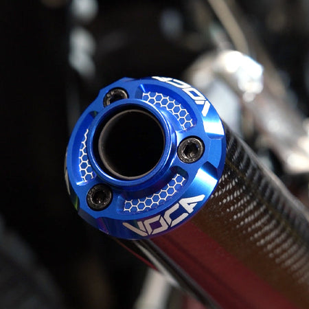 VOCA Carbon demper – CNC-eindkap in kleur