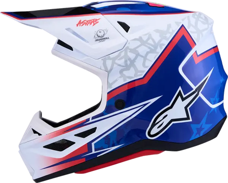 Alpinestars Helm SM7 BLASTER Wit/Blauw/Rood