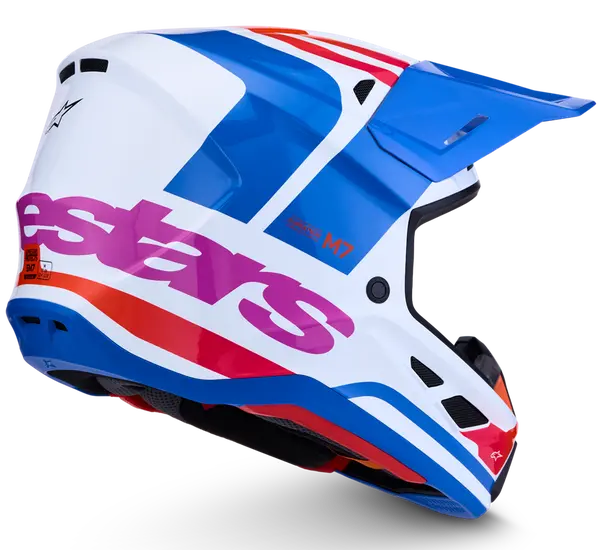 Alpinestars Helm SM7 CORE Wit/Blauw/Roze