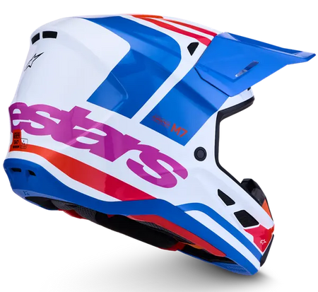 Alpinestars Helm SM7 CORE Wit/Blauw/Roze