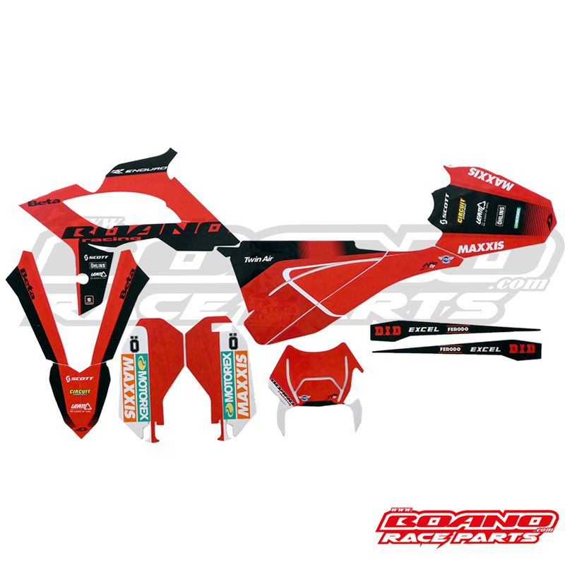 BOANO stickerkit 2021 voor restyling plastics, rood - Beta 2T/4T (2018-2019)