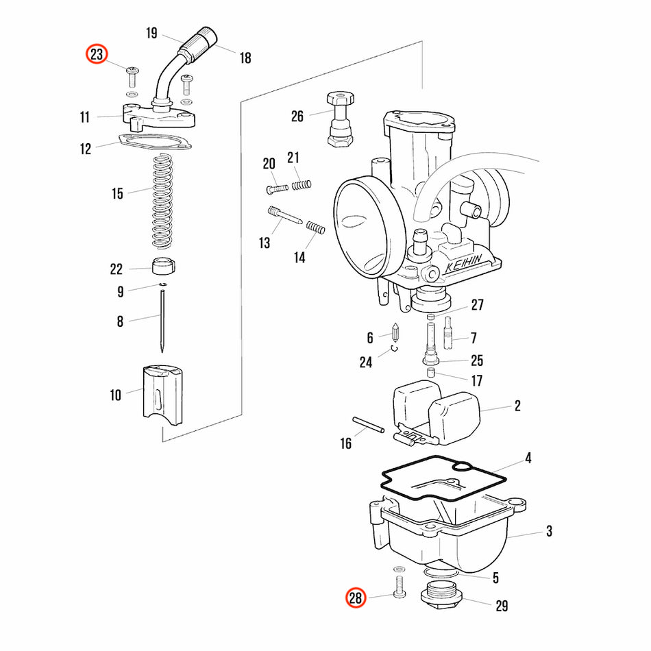 Jitsie Allen Bolt Cover/Float Bowl PWK 28MM Carburetor