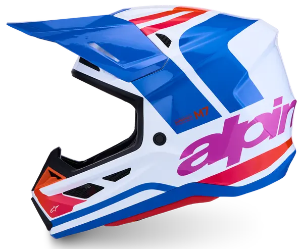 Alpinestars Helm SM7 CORE Wit/Blauw/Roze
