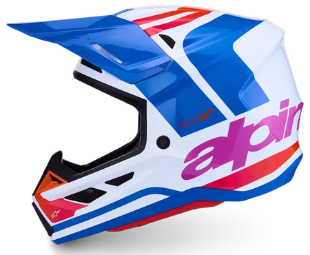 Alpinestars Helm SM7 CORE Wit/Blauw/Roze