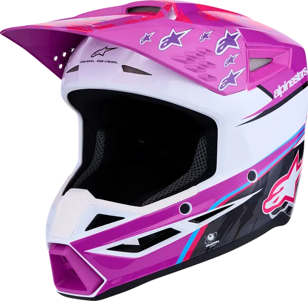 Alpinestars Helm Jeugd SM3 FALCON Paars/Wit/Roze