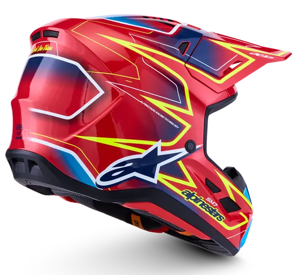 Alpinestars Helm SM7 CAST Rood/Geel/Blauw