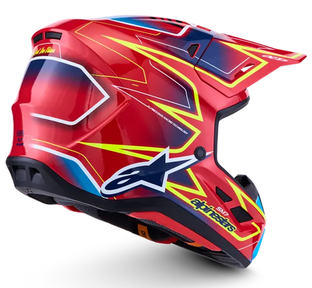 Alpinestars Helm SM7 CAST Rood/Geel/Blauw