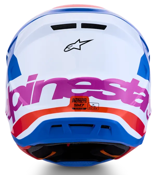 Alpinestars Helm SM7 CORE Wit/Blauw/Roze