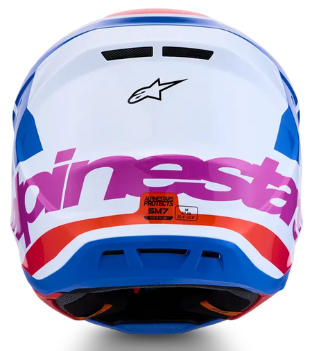 Alpinestars Helm SM7 CORE Wit/Blauw/Roze