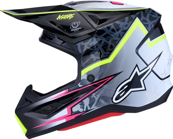 Alpinestars Helm SM7 BLASTER Zwart/Grijs/Fluor Geel