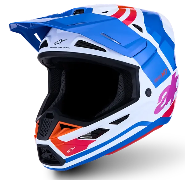 Alpinestars Helm SM7 CORE Wit/Blauw/Roze