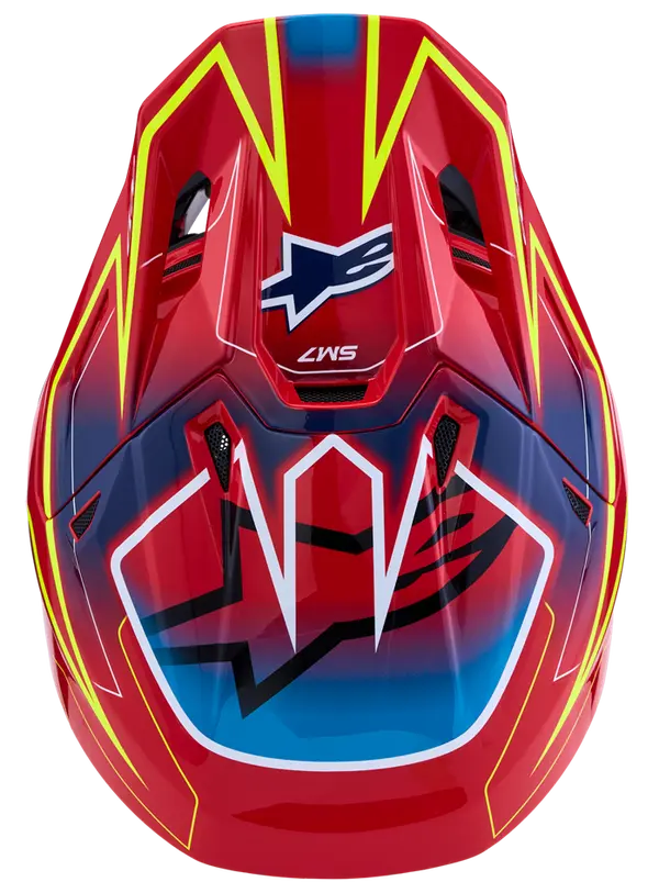 Alpinestars Helm SM7 CAST Rood/Geel/Blauw