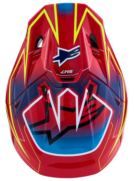 Alpinestars Helm SM7 CAST Rood/Geel/Blauw