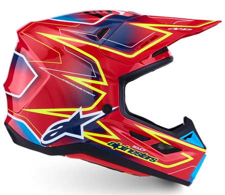 Alpinestars Helm SM7 CAST Rood/Geel/Blauw