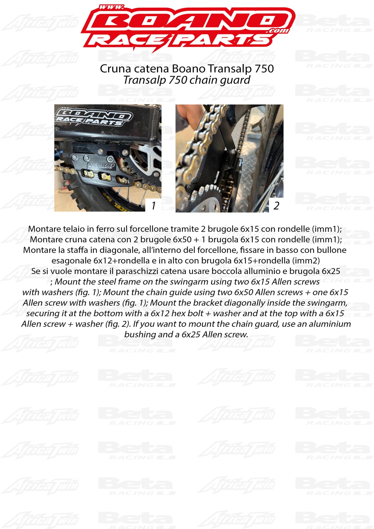 BOANO kettinggeleiderkit - Honda Transalp XL750
