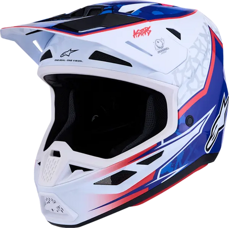 Alpinestars Helm SM7 BLASTER Wit/Blauw/Rood